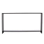 Console miroir en verre et cadre en métal avec étagère - 56 L x 8 l x 29 H