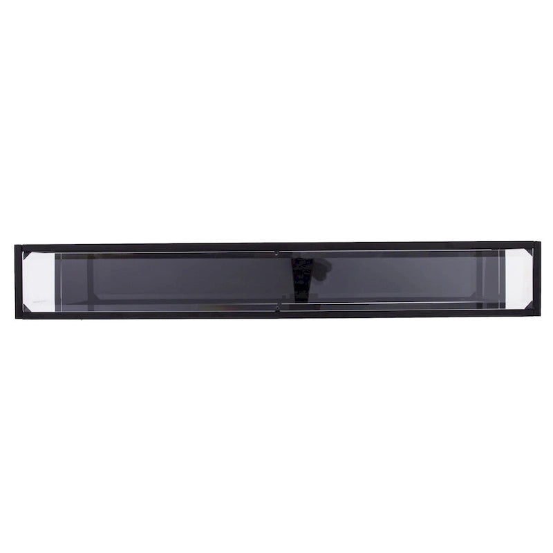 Console miroir en verre et cadre en métal avec étagère - 56 L x 8 l x 29 H