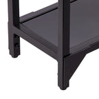 Console miroir en verre et cadre en métal avec étagère - 56 L x 8 l x 29 H