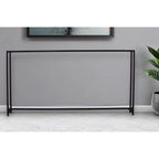 Console miroir en verre et cadre en métal avec étagère - 56 L x 8 l x 29 H