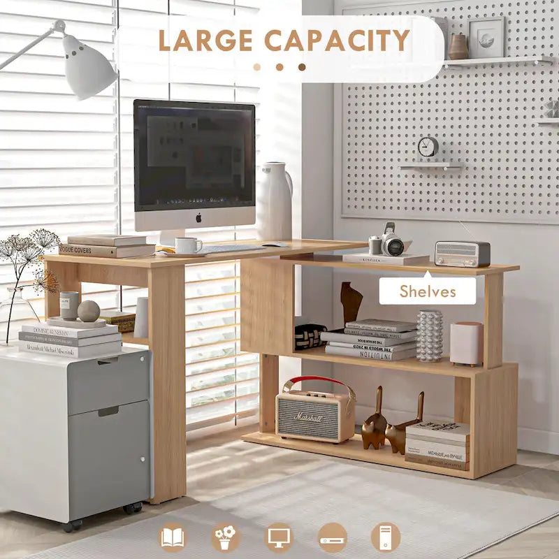 Étagère en bois de style rustique à 5 niveaux | Marron rustique, étagères ouvertes, style industriel