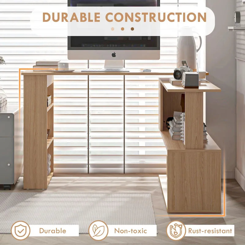 Étagère en bois de style rustique à 5 niveaux | Marron rustique, étagères ouvertes, style industriel