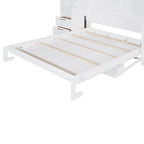 Lit escamotable Queen size avec penderie, bureau, tiroirs et étagères