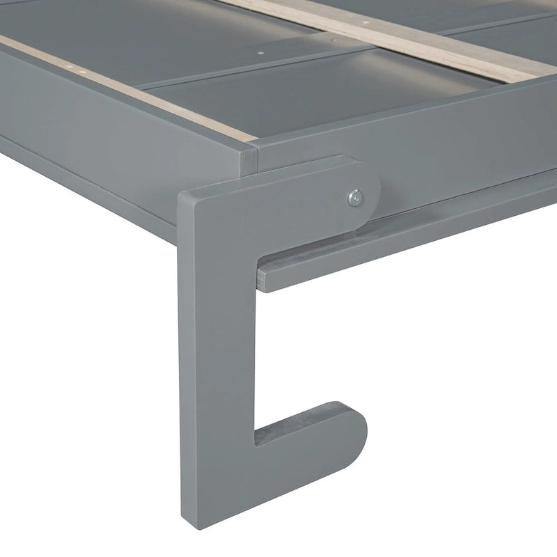 Lit escamotable Queen size avec penderie, bureau, tiroirs et étagères