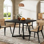 Table à dîner carrée industrielle de 31,5 pouces avec base en métal