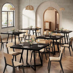 Table à dîner carrée industrielle de 31,5 pouces avec base en métal