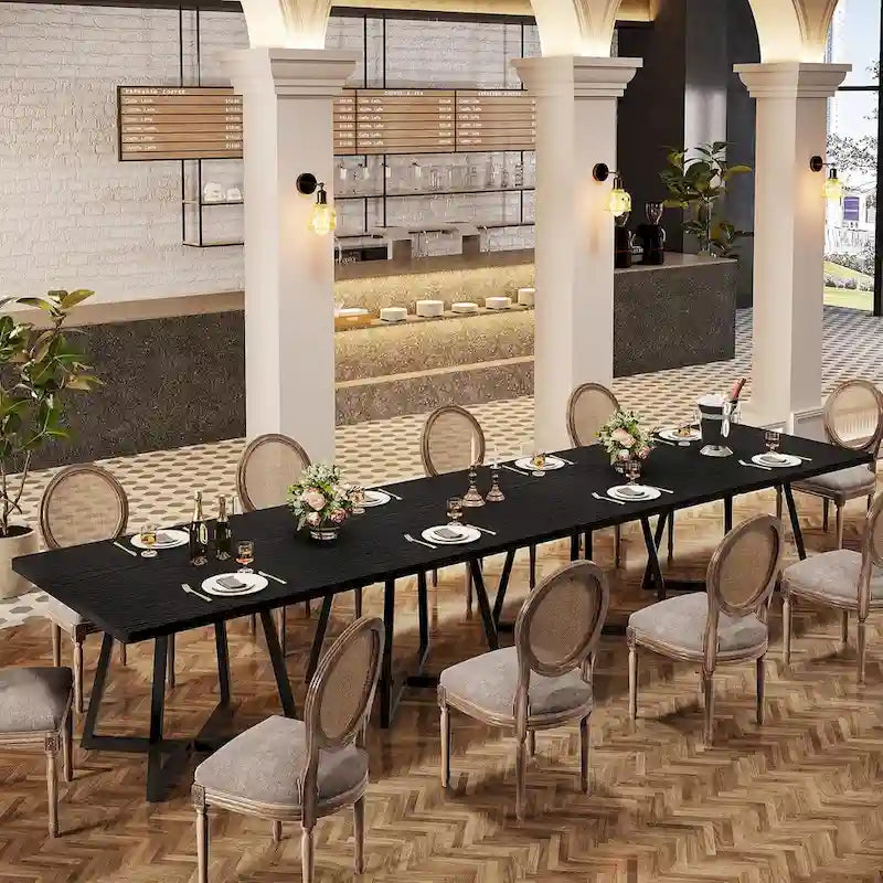Table à dîner carrée industrielle de 31,5 pouces avec base en métal