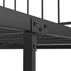 Cadre de lit plateforme Queen en métal noir avec tête et pied de lit – Aucun sommier tapissier requis, capacité de 300 kg