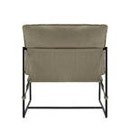 Fauteuil d'appoint à cadre métallique avec coussin et sac de rangement