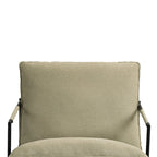Fauteuil d'appoint à cadre métallique avec coussin et sac de rangement