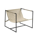 Fauteuil d'appoint à cadre métallique avec coussin et sac de rangement