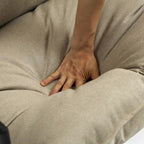 Fauteuil d'appoint à cadre métallique avec coussin et sac de rangement