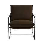 Fauteuil d'appoint à cadre métallique avec coussin et sac de rangement
