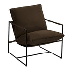 Fauteuil d'appoint à cadre métallique avec coussin et sac de rangement