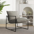 Fauteuil d'appoint à cadre métallique avec coussin et sac de rangement