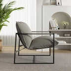 Fauteuil d'appoint à cadre métallique avec coussin et sac de rangement