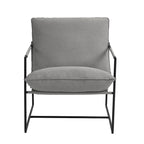 Fauteuil d'appoint à cadre métallique avec coussin et sac de rangement