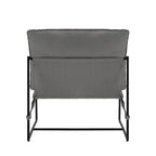 Fauteuil d'appoint à cadre métallique avec coussin et sac de rangement