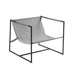 Fauteuil d'appoint à cadre métallique avec coussin et sac de rangement