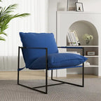Fauteuil d'appoint à cadre métallique avec coussin et sac de rangement