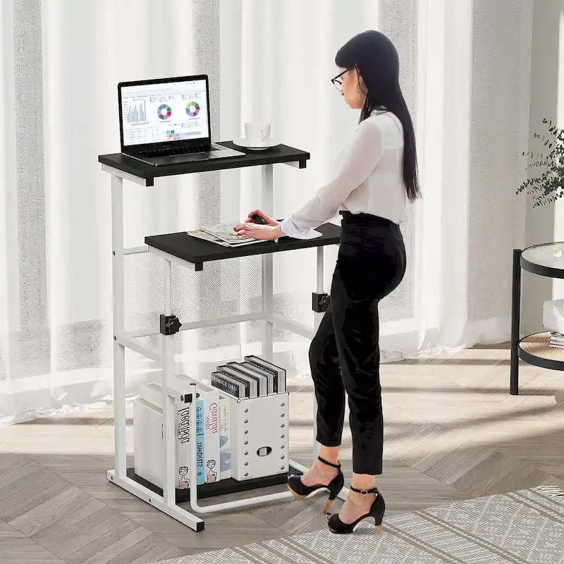 Bureau à hauteur réglable | Table pour ordinateur portable assis-debout, bureau à domicile, ergonomique