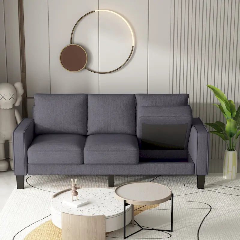 Canapé de salon moderne en tissu beige
