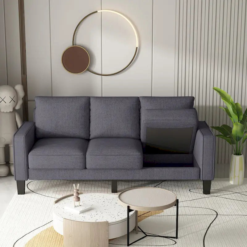 Canapé de salon moderne en tissu beige