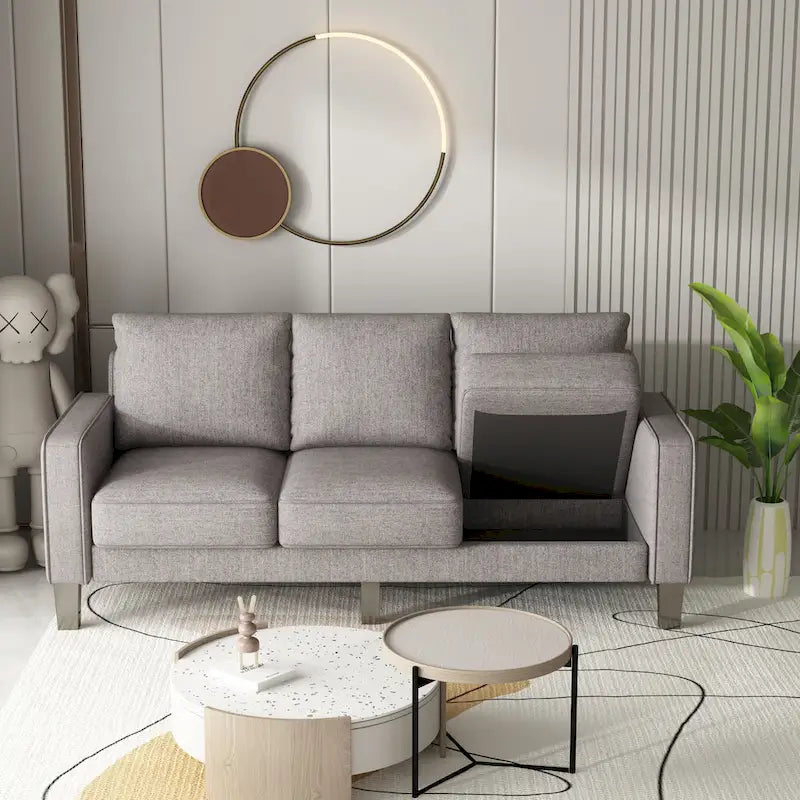 Canapé de salon moderne en tissu beige