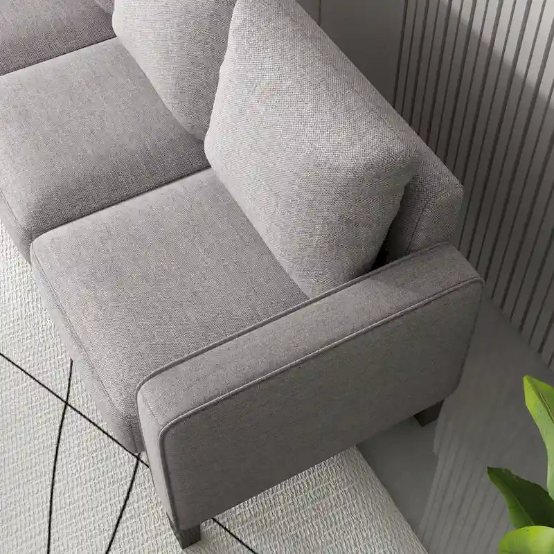 Canapé de salon moderne en tissu beige