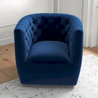Fauteuil d'appoint pivotant en velours style Mid-Century Modern | Pivotant à 360°, Siège rembourré, Salon