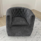 Fauteuil d'appoint pivotant en velours style Mid-Century Modern | Pivotant à 360°, Siège rembourré, Salon