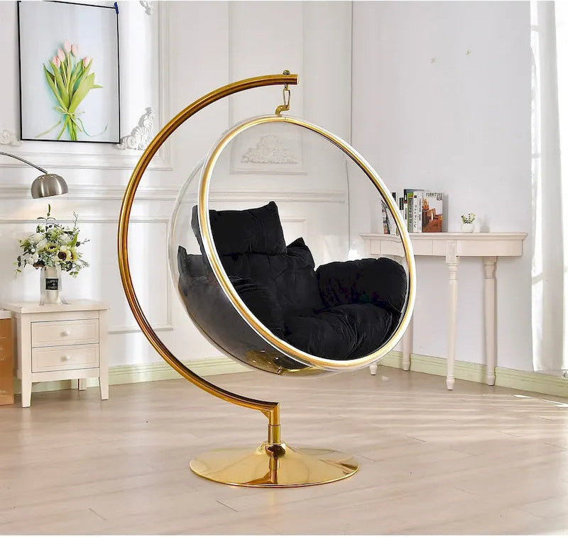 360° Swivel Standing Chair | Ergonomic Curved Back, Modern Accent Chair, Living Room