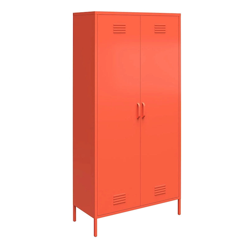 Armoire de rangement haute à 2 portes en métal style casier | Design industriel, étagères réglables