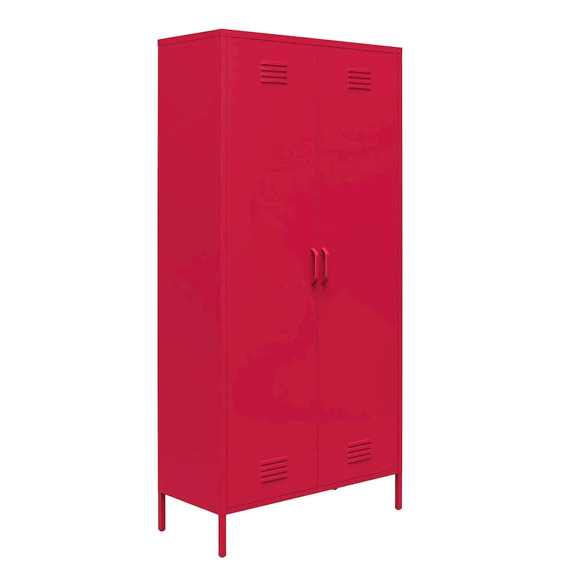 Armoire de rangement haute à 2 portes en métal style casier | Design industriel, étagères réglables