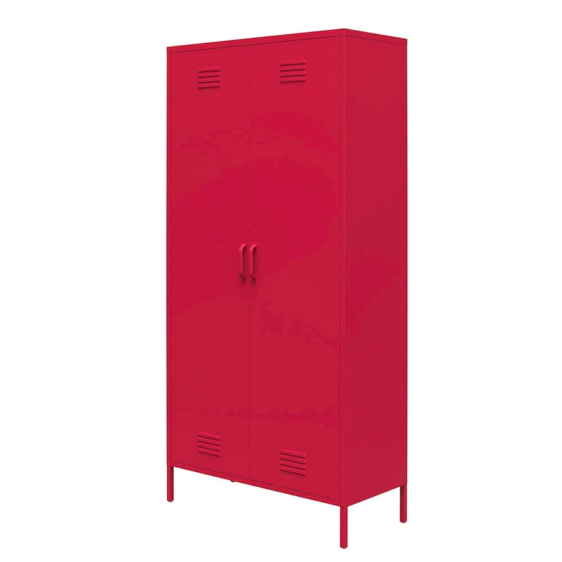 Armoire de rangement haute à 2 portes en métal style casier | Design industriel, étagères réglables