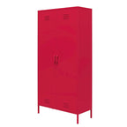Armoire de rangement haute à 2 portes en métal style casier | Design industriel, étagères réglables
