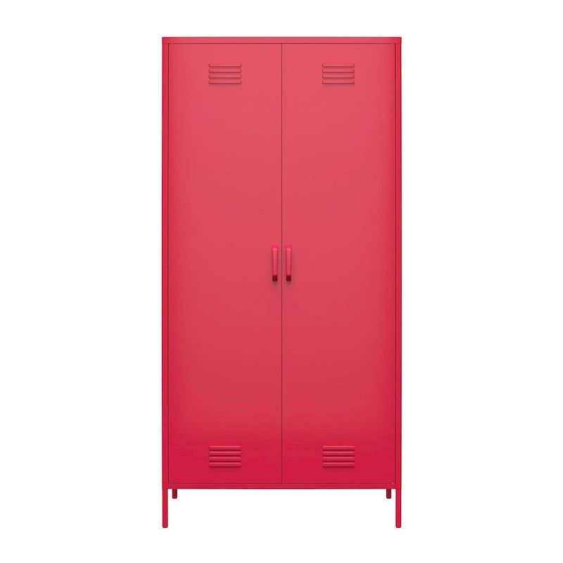 Armoire de rangement haute à 2 portes en métal style casier | Design industriel, étagères réglables