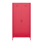Armoire de rangement haute à 2 portes en métal style casier | Design industriel, étagères réglables