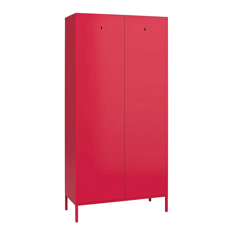 Armoire de rangement haute à 2 portes en métal style casier | Design industriel, étagères réglables