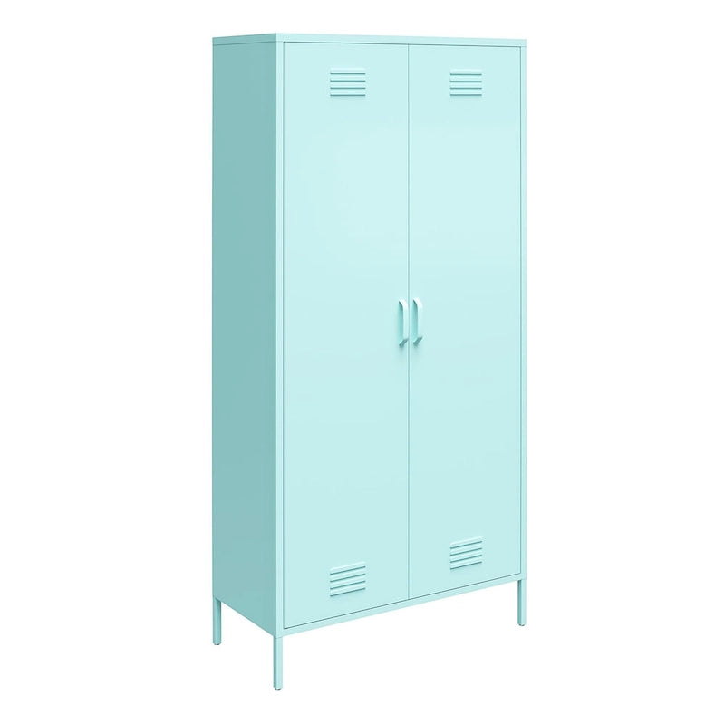 Armoire de rangement haute à 2 portes en métal style casier | Design industriel, étagères réglables
