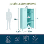 Armoire de rangement haute à 2 portes en métal style casier | Design industriel, étagères réglables