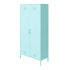 Armoire de rangement haute à 2 portes en métal style casier | Design industriel, étagères réglables