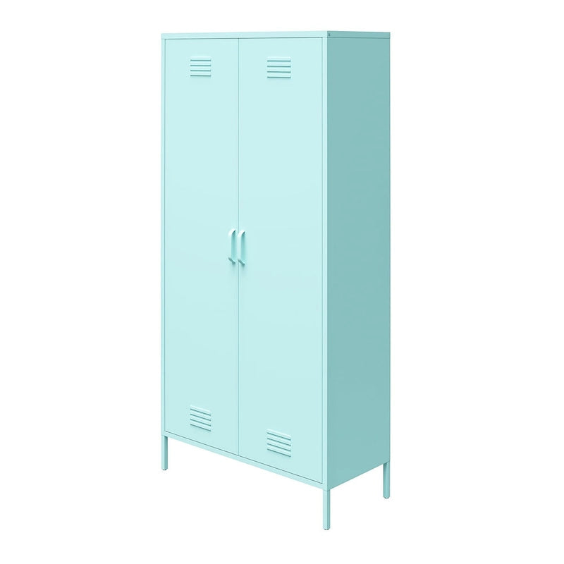 Armoire de rangement haute à 2 portes en métal style casier | Design industriel, étagères réglables