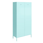 Armoire de rangement haute à 2 portes en métal style casier | Design industriel, étagères réglables