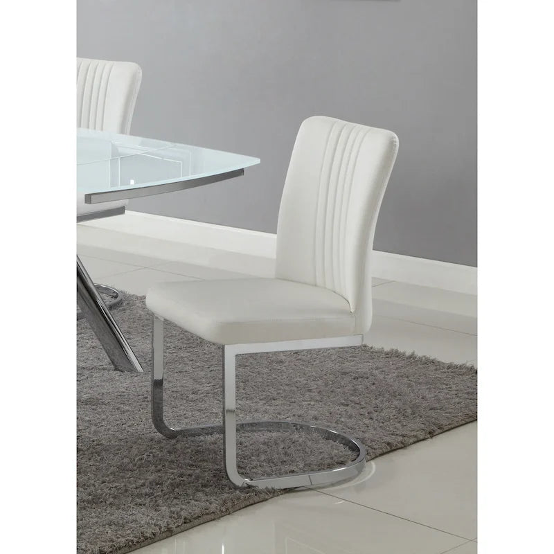 Lot de 4 chaises cantilever à dossier creux | Rembourrées, pour salle à manger et salon