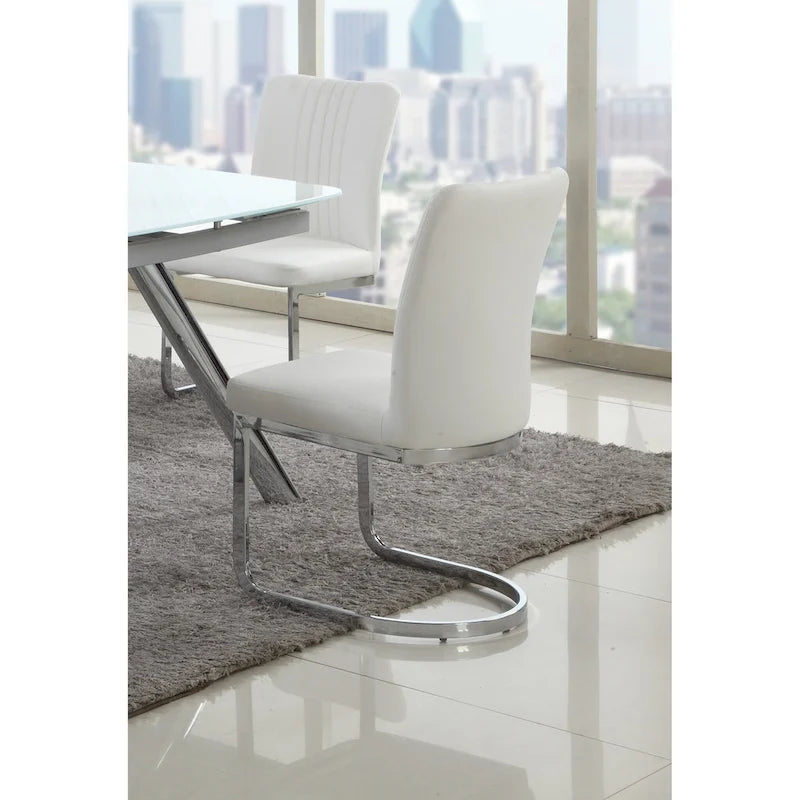 Lot de 4 chaises cantilever à dossier creux | Rembourrées, pour salle à manger et salon