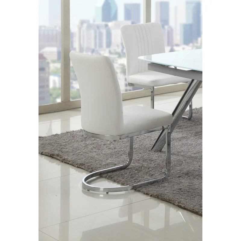 Lot de 4 chaises cantilever à dossier creux | Rembourrées, pour salle à manger et salon