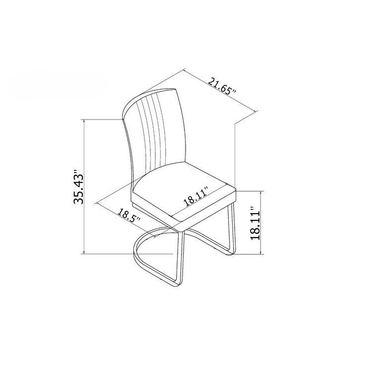 Lot de 4 chaises cantilever à dossier creux | Rembourrées, pour salle à manger et salon