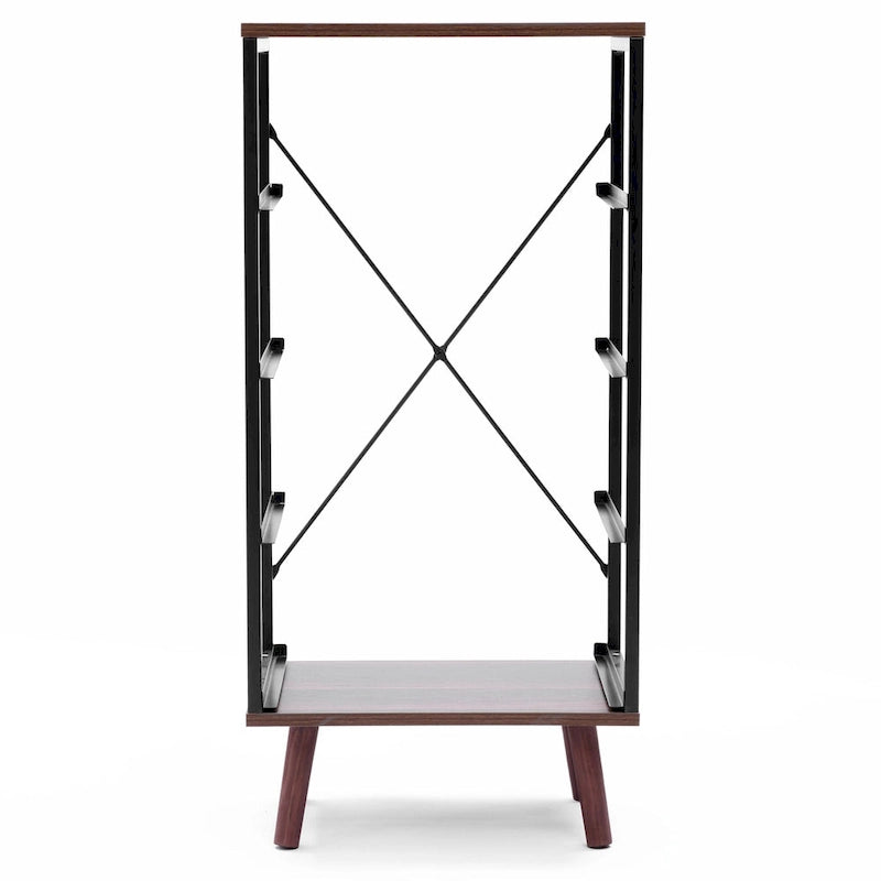 Commode d'appoint à 4 tiroirs en bois manufacturé noir avec touches de marron