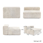 Canapé d'angle en velours côtelé en forme de L | Ensemble rembourré 5 pièces, salon moderne